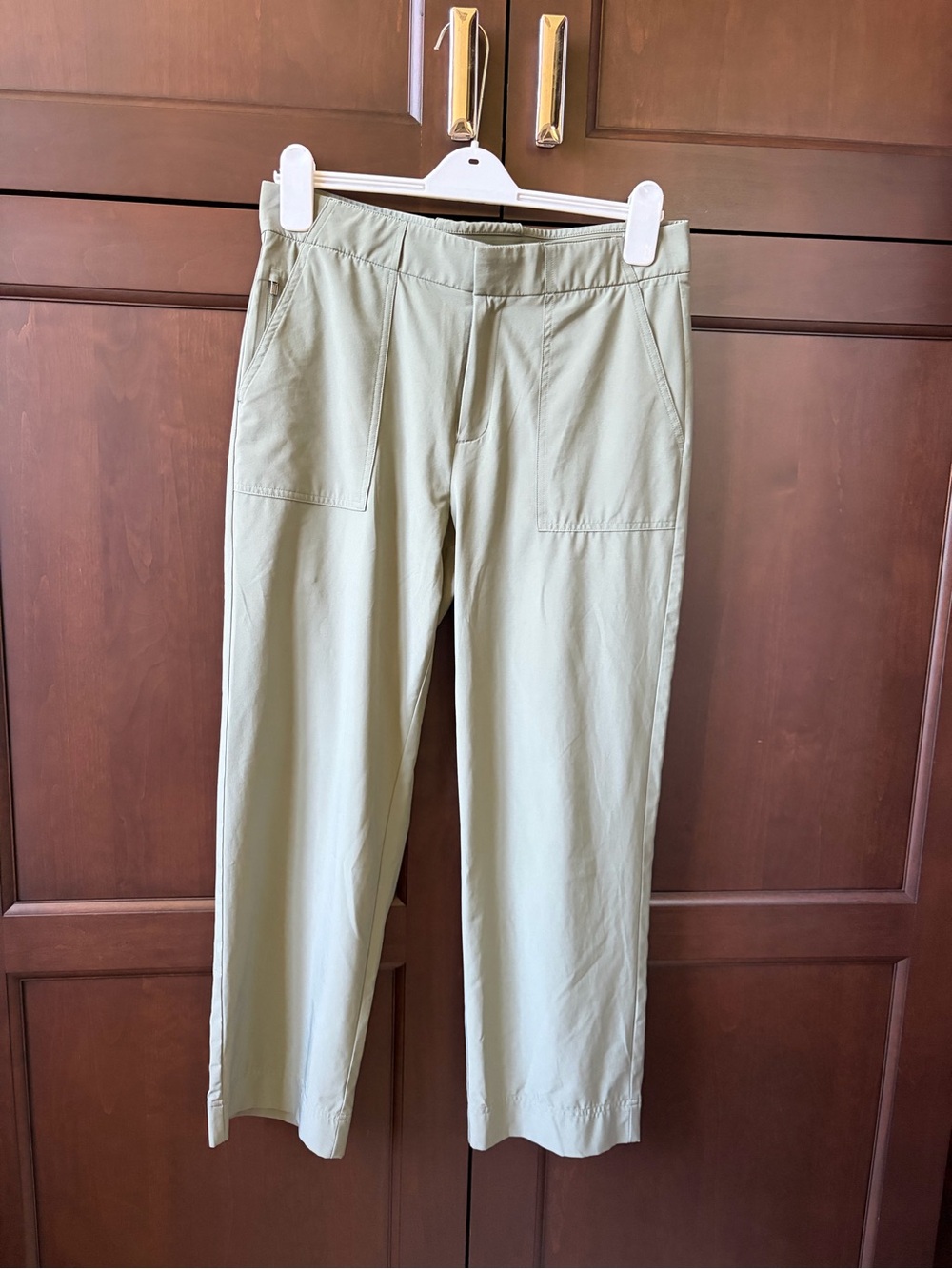Athleta Olive Green Straight-Leg Pull-On Pants